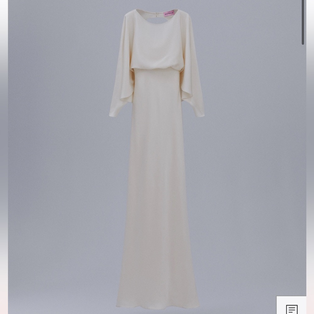 Mango Cream Long Sleeve Dress